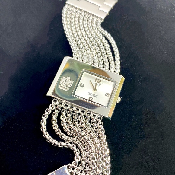 Paolo Gucci Accessories - Vintage Paolo Gucci Silver Chain Bracelet Watch